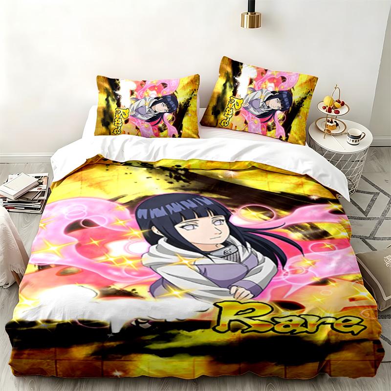 Hyuga Hinata 3pc set Perfect for bedroom use Comfortable bedding set includes a duvet cover and two pillowcases Ideal birthday or Christmas gift