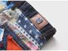 2022 Youth Men's Patchwork Collage Mid-Waist Straight Jeans - Casual Wear, Non-Elastic
