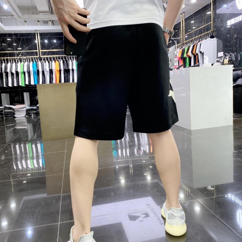 Men Summer Trendy Print Sports Joggers Drawstring Straight Youth Casual Streetwear Pockets Loose Short Pants