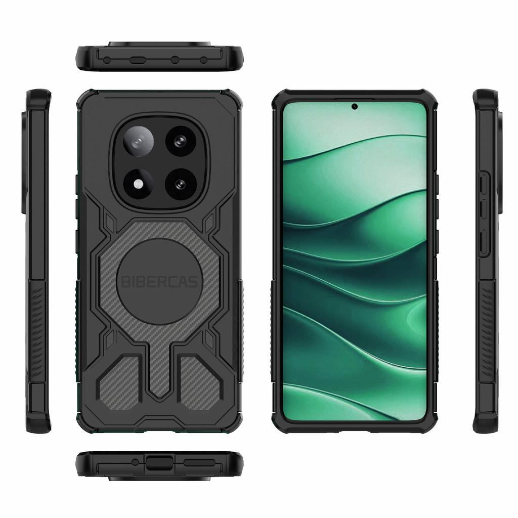 Série BIBERCAS J-16 Para Xiaomi Redmi Note 14 Pro 5G Capa Compatível com MagSafe Anti Queda TPU+PC Capa de Telefone