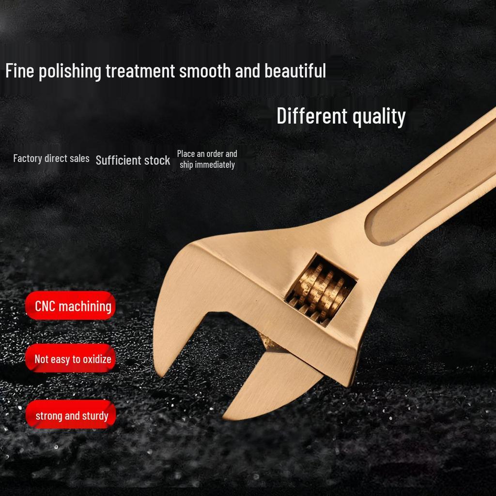 Explosion-Proof Copper Alloy Adjustable Wrench - 8", 10", 12" Sizes Available