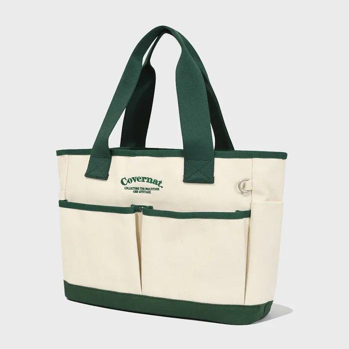 Arch Logo Big Canvas Tote Bag Green