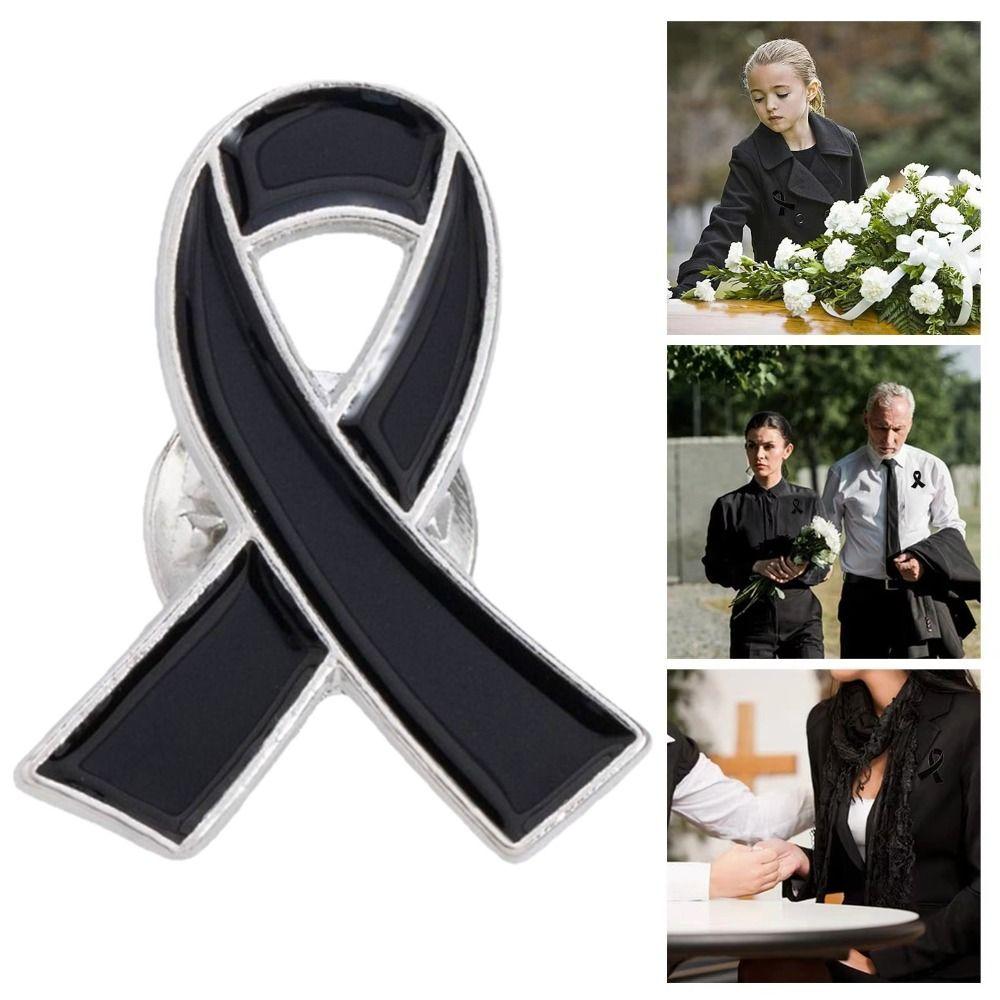 Melanoma Cancer Funeral Ribbon Badge Brooch Skin Cancer Funerals Memorial Pin Women Men