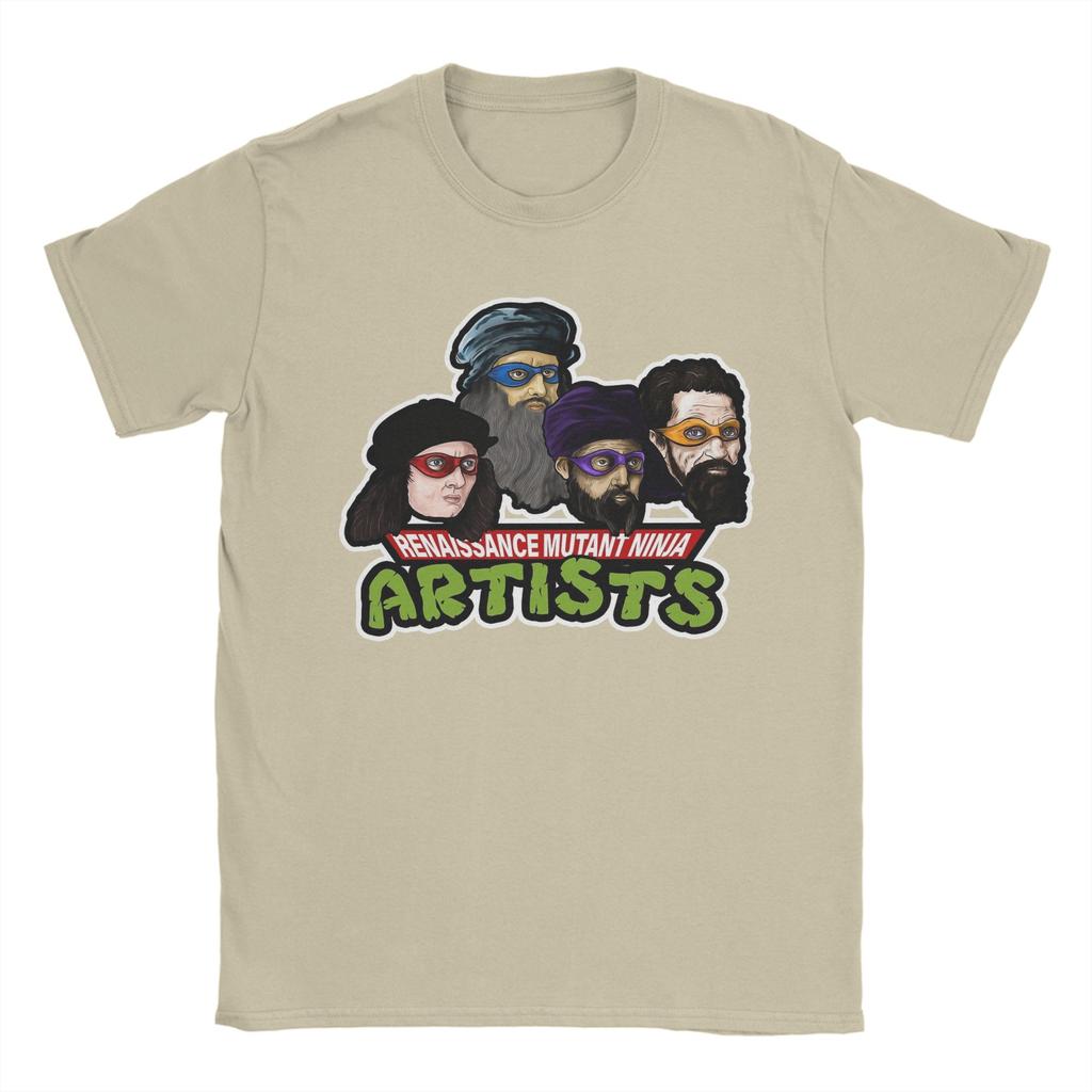Herr T-shirts Vetenskap Sköldpaddor Unik 100% Bomull T-shirt Kortärmad Mutant Ninja Renässans T-shirts Rundhals Toppar