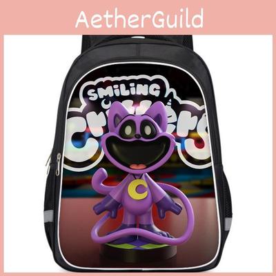 Stylish Catnap Poppy Playtime Backpack For Students Cartoon Print Dual Straps