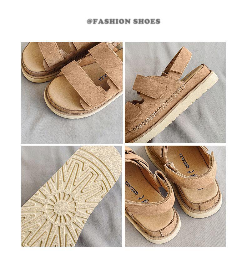 Men Cowhide Non-Stuffy Feet Fashion Sandals Summer New Couple Thick Bottom Increased Super Soft Outdoor Slippers Women