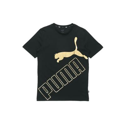 Big Logo Foil Print Crew Neck T-Shirt Men Tops Black Gold 586464-60