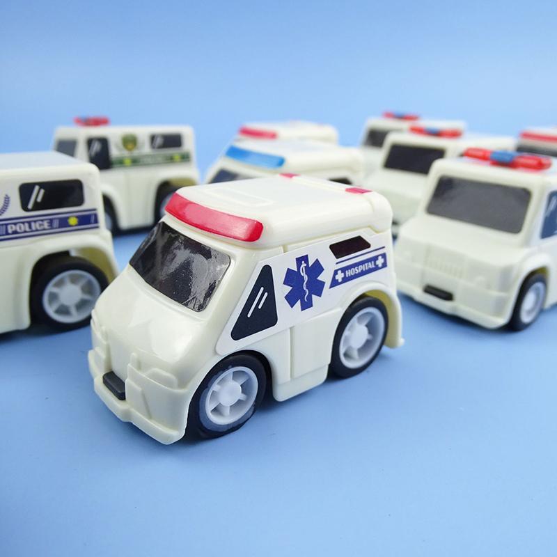Cartoon 5Pcs/Bag Police Car Ambulance Mini Cute Pull Back Car Kindergarten Children'S Puzzle Toys Boys Fun Holiday Birthday Gift