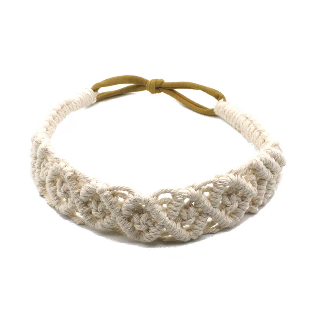 Elastic Cotton Rope Crochet Headband Bohemian Hand Woven Hairband Headwear