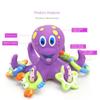 Zwemmend Paars Octopus Badspeelgoed voor Peuters met 3 Hoepels Interactief Badspeelgoed voor Badkamer, Zwembad, Badkuip