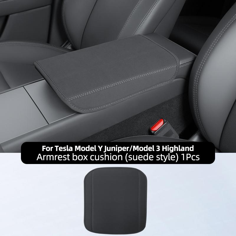 Suede Central Control Panel Sticker for Tesla Model Model Y Juniper Model 3 Highland Console Protector Cover Car Accessories