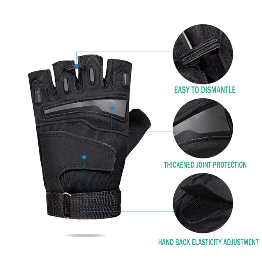 1Pair Fingerless Gloves For Motorbike Motorcycle Cycling Climbing Hiking Hunting Gloves