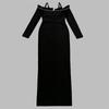 New bandage dress long sleeve v neck off-the-shoulder slip maxi dress slit dress party