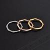 Titanium Steel Bamboo-Inspired Minimalist Ring 18K Gold Plated Slim Pinky Jewelry Korean Style Hypoallergenic Unisex Rings