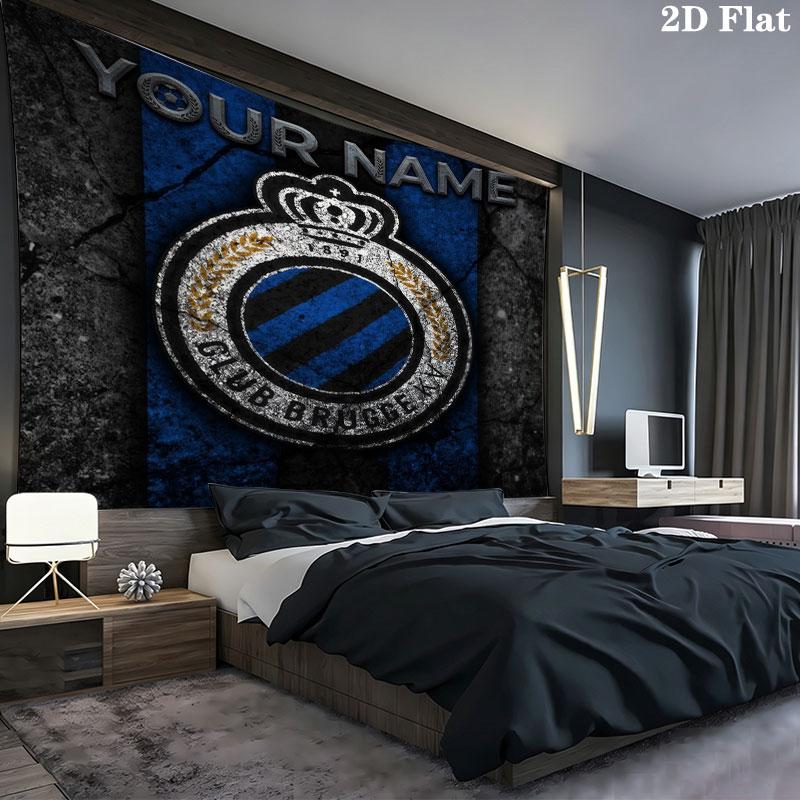 Club Brugge KV Custom Name Wall Tapestry Aesthetic Wall Hanging Printed Fabric Blanket Decorative Tapestries for Bedroom Living Room Home Decor