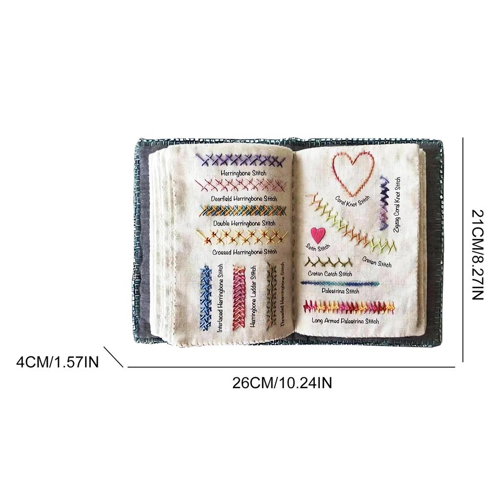 Embroidery Stitch Book Kit with Sewing Tools & Tutorials Hand Embroidery Patterns Kit for Craft Lovers & DIY Enthusiasts Gift