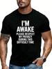 Plus Size - Plus Size - Humorous I'M Awake Please Respect for Privacy Slogan T-Shirt Unisex- 100%