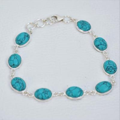 Copper Turquoise Earring 925 Sterling Silver Bracelet Handmade Designer Bracelet Women Silver Gemstone Bracelet
