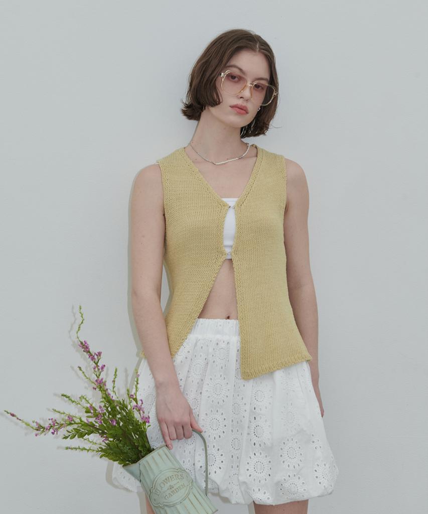 320SHOWROOM Filo Hook Knit Vest Butter