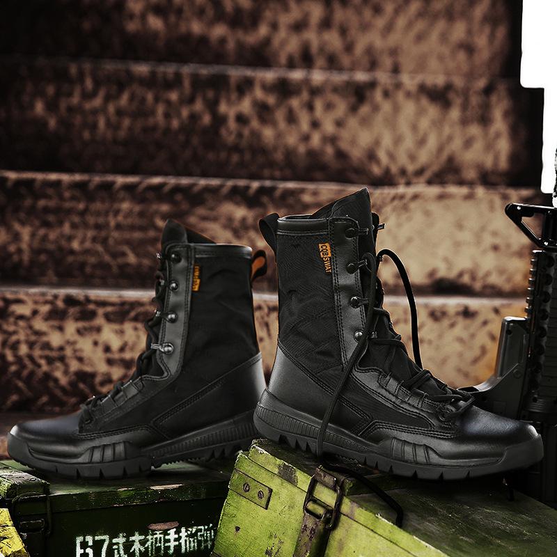 Autumn and Winter Outdoor Tactical Boots Heightened Wear-resistant Military Boots Men's Desert Boots Light Breathable High-top Large-size Combat Boots