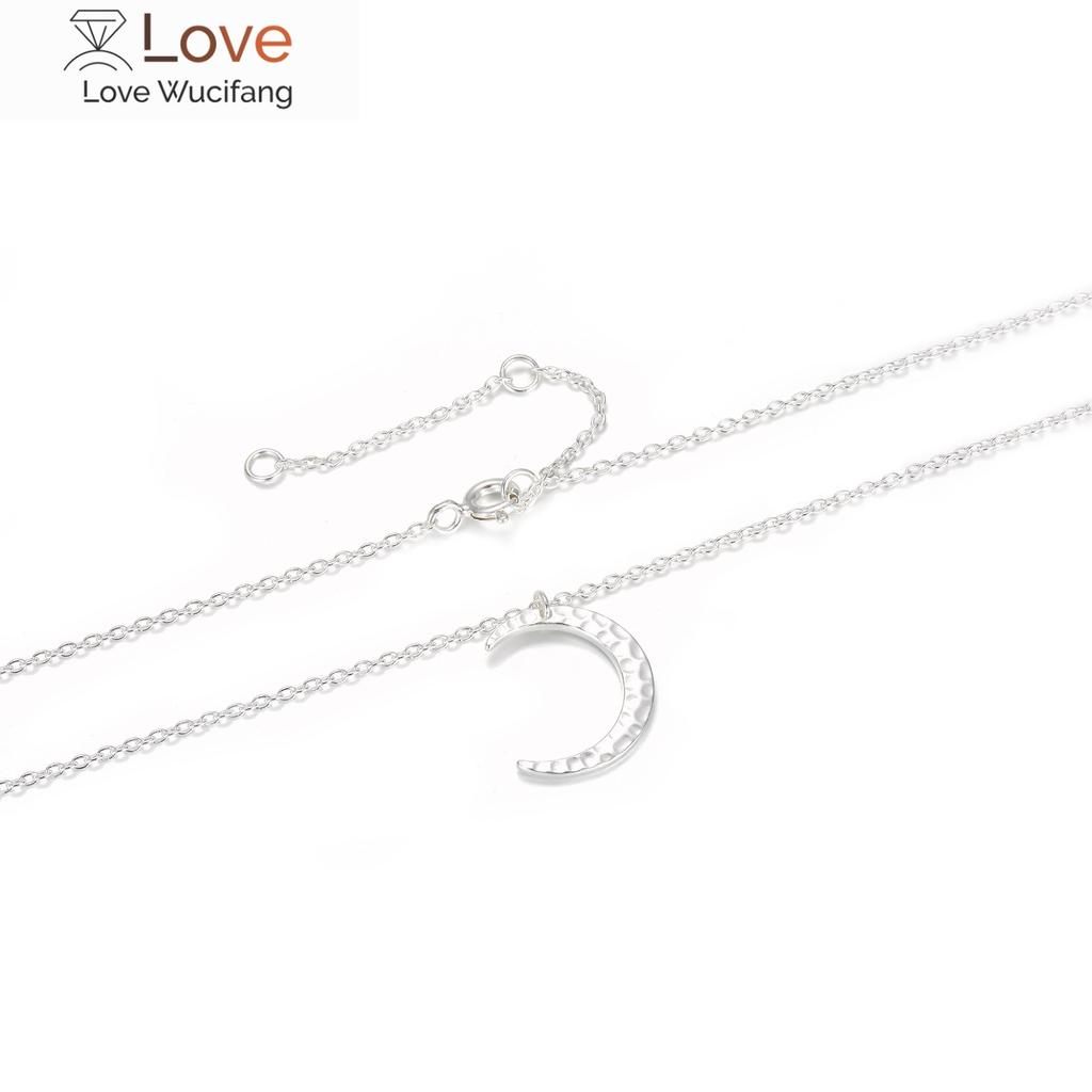 Mote 925 Sterling Sliver Halskjede Half Moon Elegant anheng 2 farger bryllup smykker Jubileumsgave til kvinner (Ne103232 )