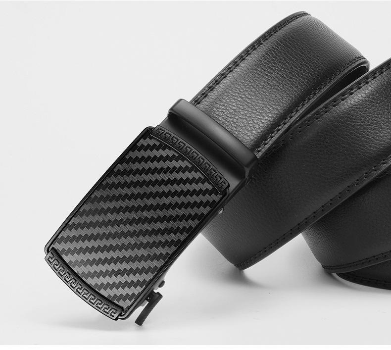 Genuine Leather Men s Automatic Buckle Versatile Business Belt 115 cm