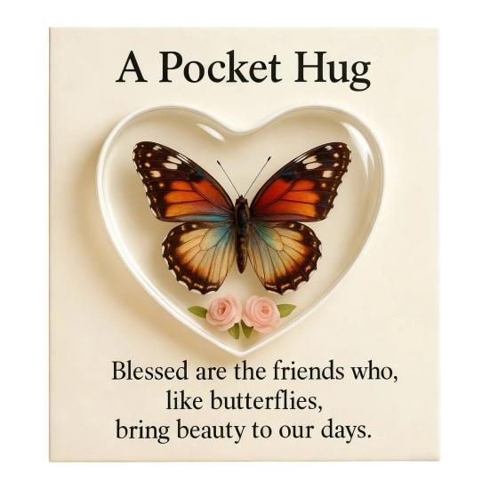 Karta Kieszonkowy Uścisk Motyla Akrylowy Prezent Przezroczysty Przenośny Pamiątka Symbol Miłości Zachęta Inspirująca Karta Prezentowa