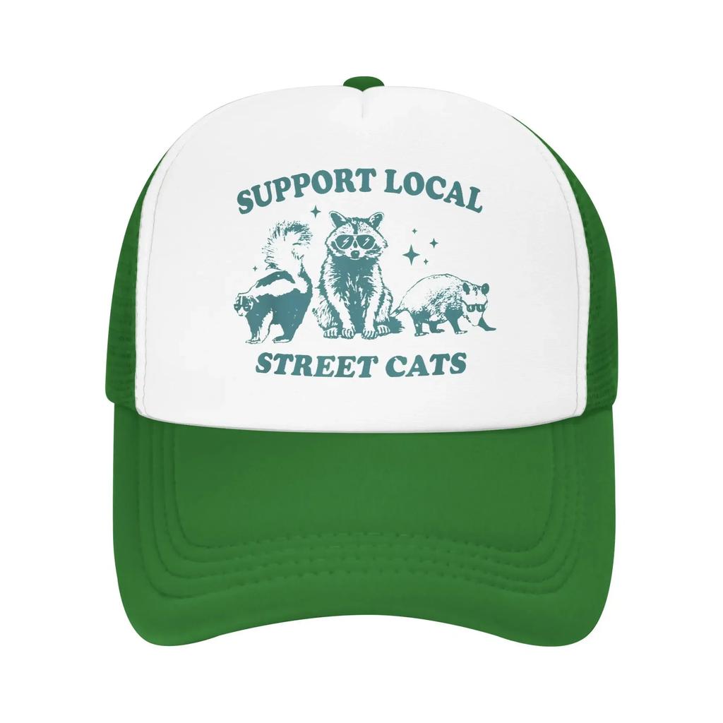 Funny Vintage Raccoon Opossum Skunk Baseball Cap For Men Women Summer Mesh Side Caps Hats For Casual Headwear
