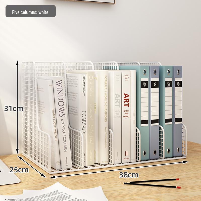 Large Metal Desk Organizer File Holder and Bookshelf