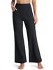 Women's Fleece Lined Wide Leg Yoga Pants Waterproof High Waist Business Pants Winter Warm Sweatpants with Pockets