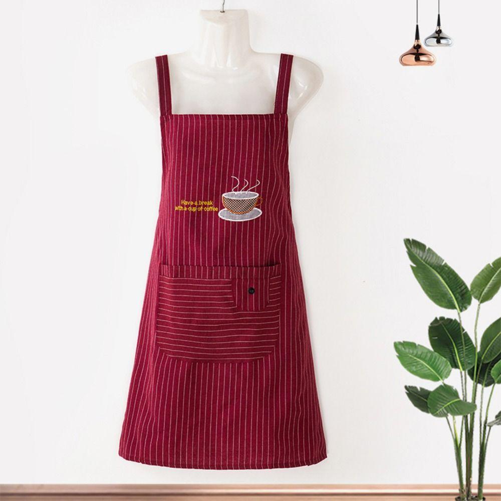 Sleeveless Women Overall Apron Cotton Cooking Smock Fashionable Work Uniform