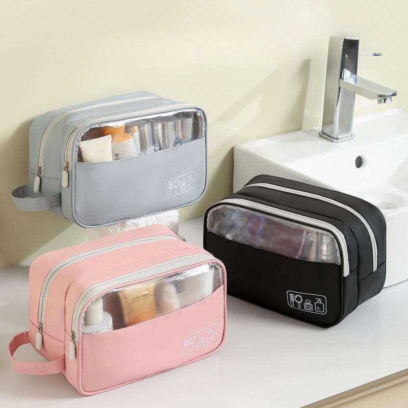 

Membrane, Semi Transparent, Toiletry Bag, Travel Storage Bag, Waterproof, Toiletry Bag, Makeup Bag, Large Capacity, High-end Feel рожевий