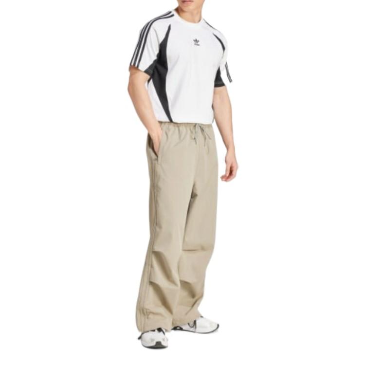 Adidas Camiseta de Manga Corta y Cuello Redondo de Algodón Suave de Archivo para Hombre Tops Blanco Negro IZ4827