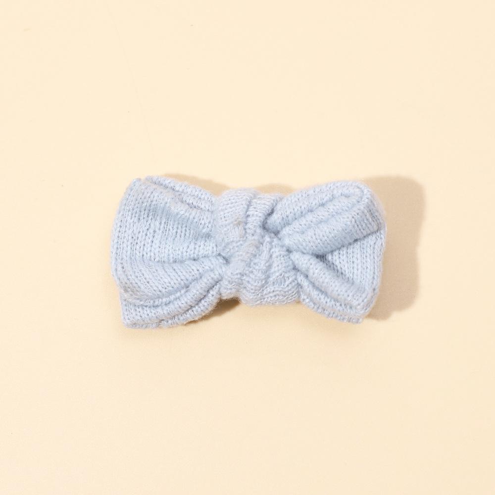Children's Knitted Bow Hair Clips - Korean Style Decorative Headwear for Girls