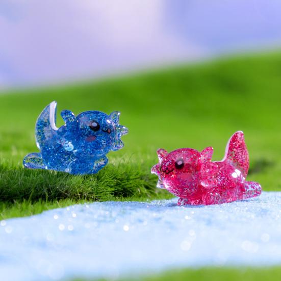 6 Pièces Mini Figurine Axolotl en Résine Modèles Miniatures d'Axolotl Ornement Minuscule Axolotl Scintillant pour Artisanat DIY Jardin Féerique Paysage Maison de Poupée Plante en Pot