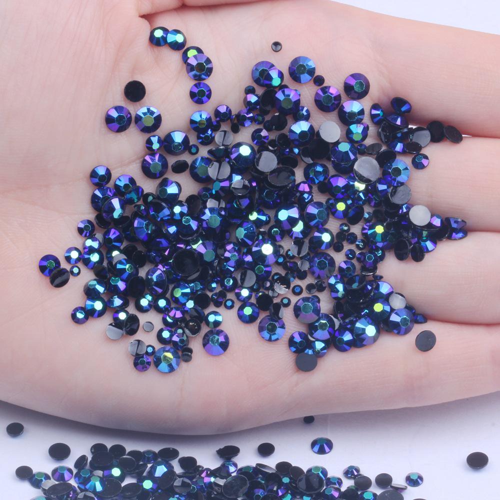 Multi-Color AB Jelly Resin Rhinestones, 2-6mm, 1000 Pcs, Flat Back for Nail Art