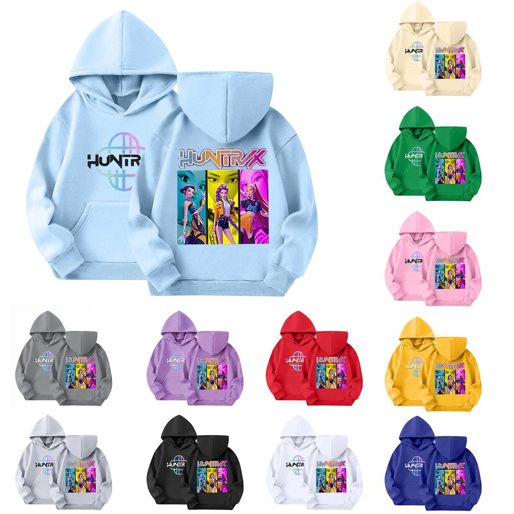 Children's Hooded Gradient Printed Long Sleeved Sweatshirt Loose Women's Sweatshirt Sweatshirt