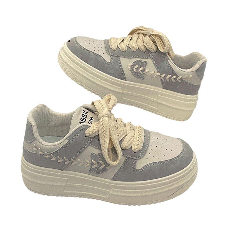 Casual Shoes 22 Spring New Thick-soled Soft-soled Ins Board Shoes