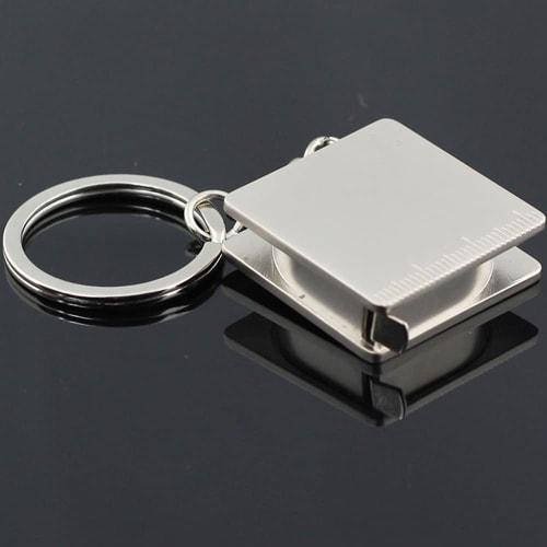 Keychain Key Ring Portable Stainless Steel Retractable Ruler Tape Measure Measuring Tool Multifunctional Decorative Attractive and Fashion