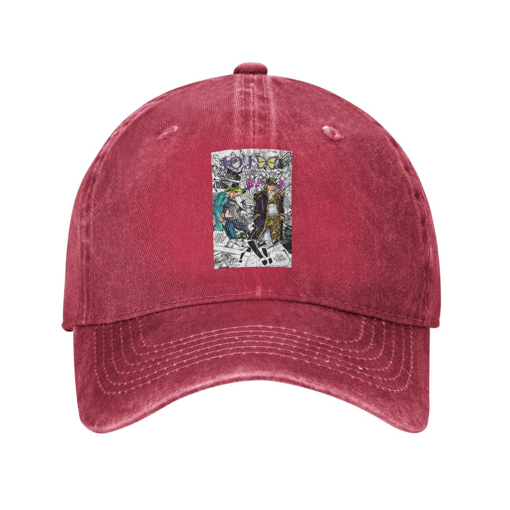 JoJos Bizarre Adventure Japanese Unisexga Anime Washed Denim Cap Casual Baseball Caps Adjustable Hat Summer Unisex Baseball Hats