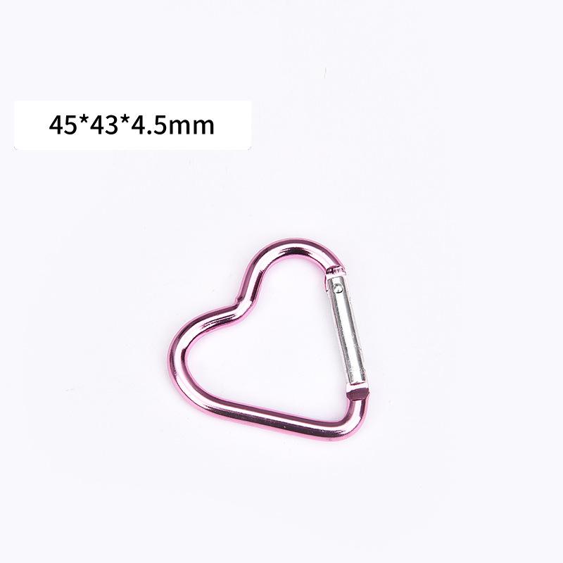

1/2/5 шт. Алюминиевый карабин в форме сердца, клипса для ключей, крючок для брелка для улицы, пряжка для подвешивания бутылки с водой, аксессуары для дорожного набора 1pc розовый