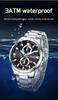 OFNS 3D Sun Dial Quartz Watch: Luminous, Waterproof, Multifunctional Men's Timepiece with Three-Eye, Six-Needle Design and Calendar.