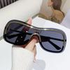 New outdoor cycling sports sunglasses, frameless, stylish, and cool, with a single-piece design and metallic trim, women's sunglasses