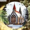 2D Flat 1pc Christmas Christian “Church” Logo Wooden Sign Decoration, Front Door Wall Decoration, Suitable for Home Office, Garden Courtyard Windows