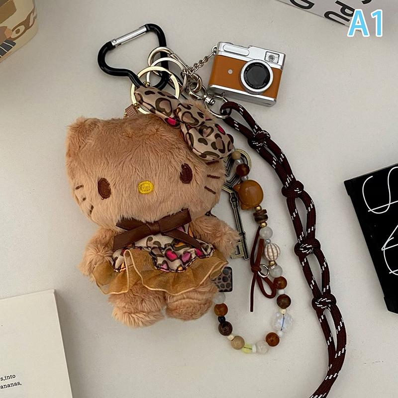 Colgante para Bolso Sanrio Hello Kitty Llavero de Dibujos Animados Maillard Figura de Anime Linda Muñeca con Cuerda Trenzada Regalo de Cumpleaños para Niña