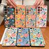 Cartoon Flowers Pattern Case For Samsung Galaxy S26 Ultra S25 Edge S24 Plus S23 FE S22 A54 A55 A56 5G Magnetic For Magsafe Matte Cover