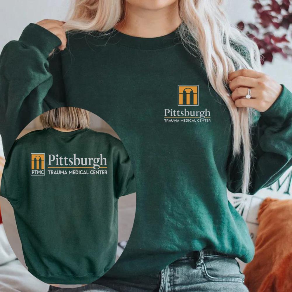 Pittsburgh Trauma Medical Center Unisex Sweatshirt Vintage Fan Merch PTMC Inspired Sweatshirt Unisex Long Sleeve Pullover Hoodie S темно-зеленого