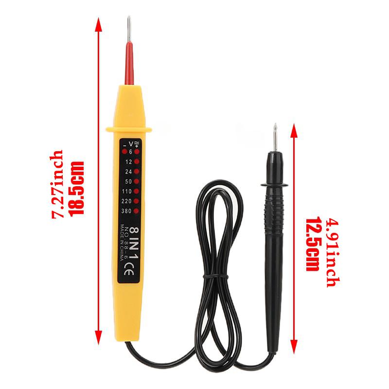 High Quality 8-In-1 Voltage Tester Auto Car Voltage Test Pen AC DC 6-380V Electrical Instruments Tester Detector