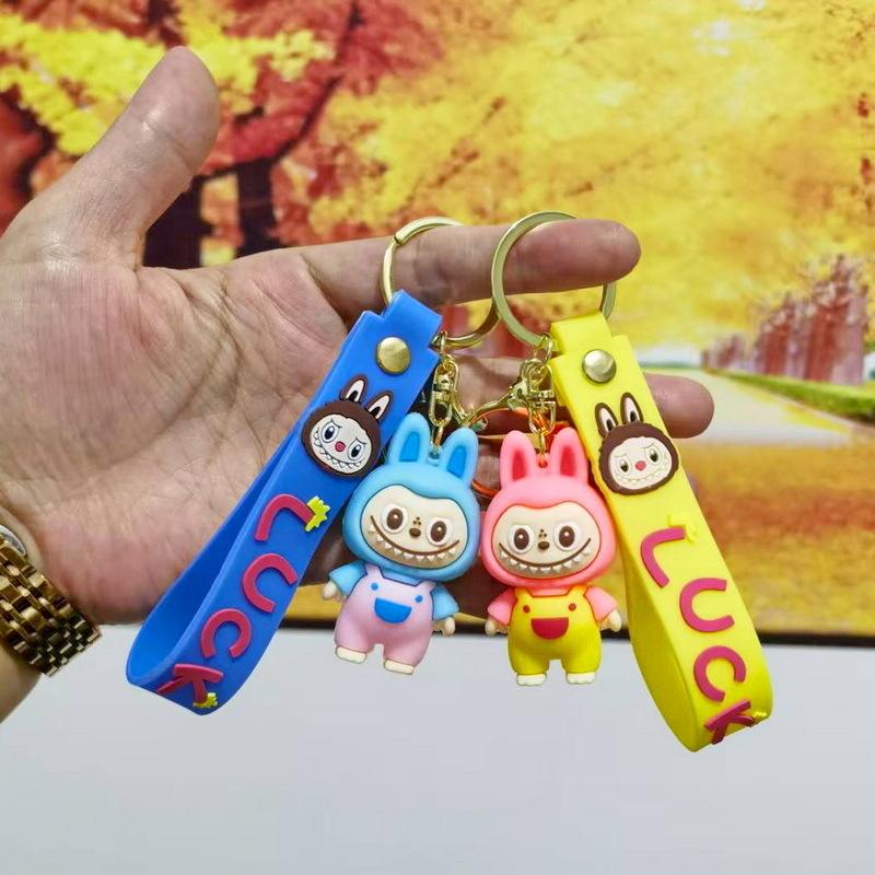 Colorful Cartoon Pvc Sheep Keychain Adorable Soft Keyring for Bags and Cars