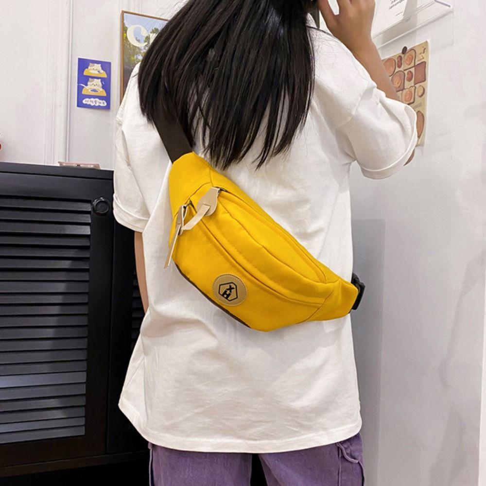Nylon Canvas Chest Bag Harajuku Waist Bag Simple Canvas Crossbody Bag  Student